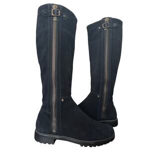 Vintage Y2K Kors Michael Kors Suede Boots Black Size 8.5 Knee High Full Zipper